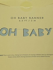 2X Baby Shower Banner By Table Fun Oh Baby 6.5 FT Banner Pastel Green Brand New