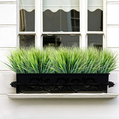 JEMONG 12 Bundles Artificial Grasses Outdoor UV 12Bundles, Green Grass