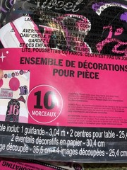 16th Birthday Room Decorating Kit 10 Pieces Party Supply