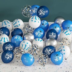 2026 Graduation Party Decorations, 70pcs Grad Balloons Blue and White Graduat…