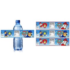 Custom Birthday Water Bottle Labels, Marshall and Chase Design, 8.5 x 2 inches,