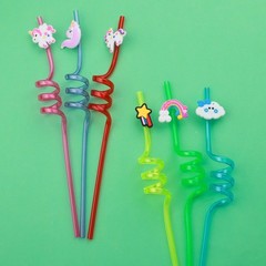 24pcs Unicorn Party Straw Birthday Supplies one size,