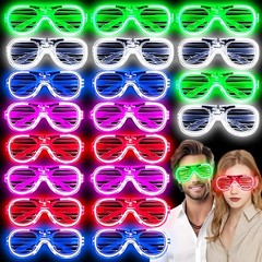 20 Pack Led Glasses Patriotic Party Favors,Light up Glasses 5 Colors Shutter