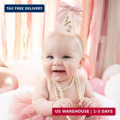 Bow 1/2 Birthday Hat – Little Princess Half Birthday Decorations, 1/2 Way To One
