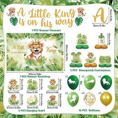 Lion Baby Shower Party Decorations A Little King is on His Way Banner Lion De…