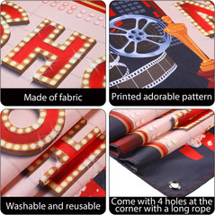 2025 Movie Night Now Showing Banner Red Carpet Party Backdrop 70.8×15.7in Decor!
