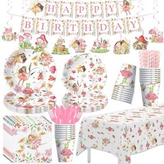 Enchanted Fairy Birthday Party Decorations Set – Plates, Napkins, Cups & More fo