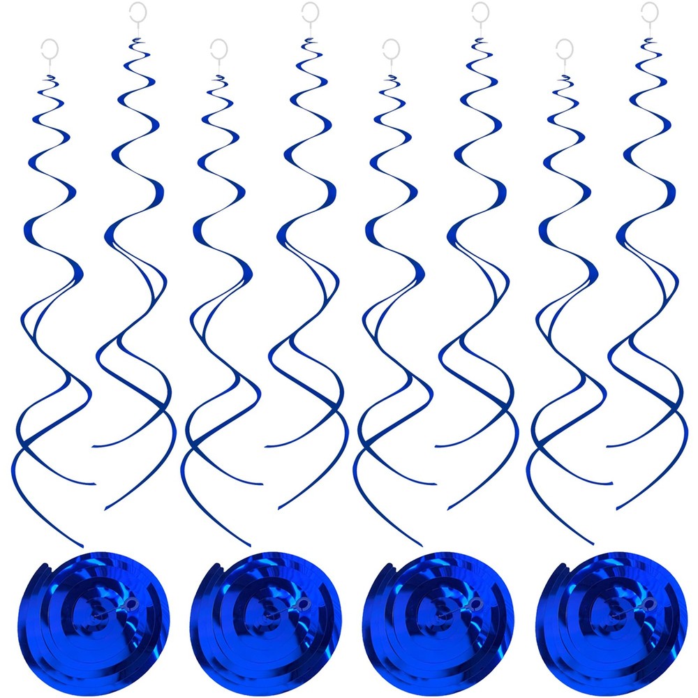 30 PCS Blue Hanging Swirls Party Decorations Ceiling Foil Decor Birthday