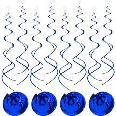 30 PCS Blue Hanging Swirls Party Decorations Ceiling Foil Decor Birthday