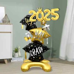 Class of 2025 Aluminum Foil Balloon, Graduation 3 Tier Paper Money Door Hanging