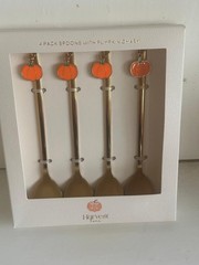Harvest Pumpkin Charm 4 Pack Spoons BNIB