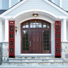 Graduation Decorations 2026 2027- Maroon Congrats Grad Porch Banner for Graduati