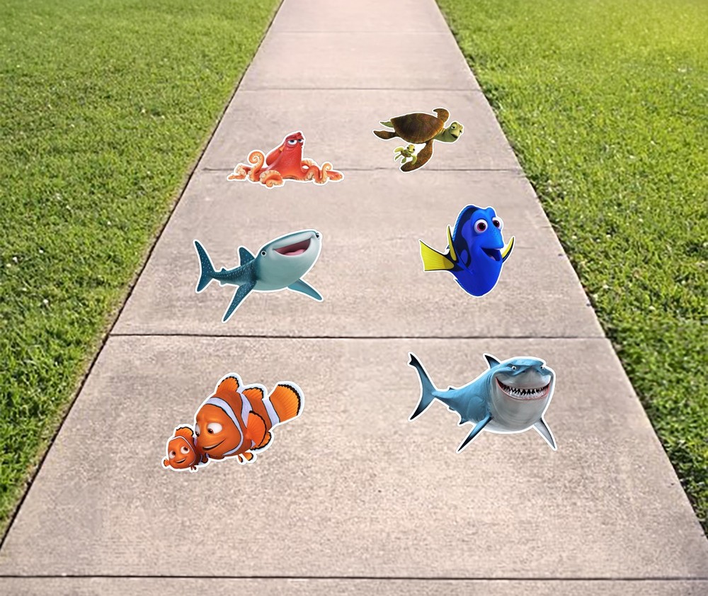 6 Finding Nemo Dory Removable Floor Decals Sidewalk Birthday Party Decorations
