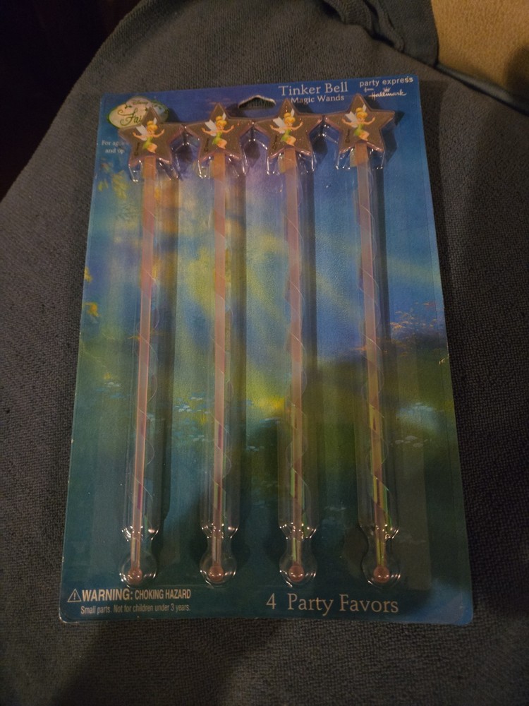 Disney Tinker Bell Vintage Hallmark 4 Magic Wands Birthday Party Favors RARE
