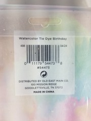 6 Watercolor Tie Dye Birthday Plastic Tablecloths 54 in. X 84 in. New Sealed