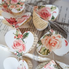 English flower garland, Pink rose garland, Flowers decorations, Rose backdrop