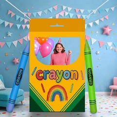 Back to School Crayon Box Photo Backdrop & Balloon Set – Perfect for Photos