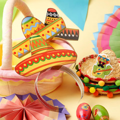 24 Pcs Cinco De Mayo Sombrero Headbands for Mexican Themed Fiesta Party Party