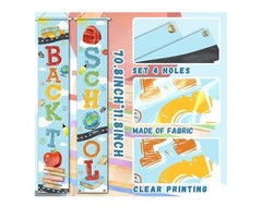 BACK TO SCHOOL HANGING BANNER SET WITH BLACK HANGING RIBBON- SOFT NYLON