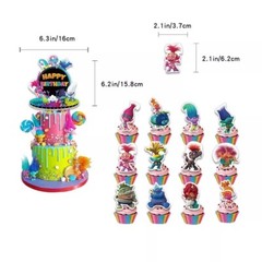 NEW Cartoon Animated Trolls Birthday Party Decorate Supplies Set for Kids Party