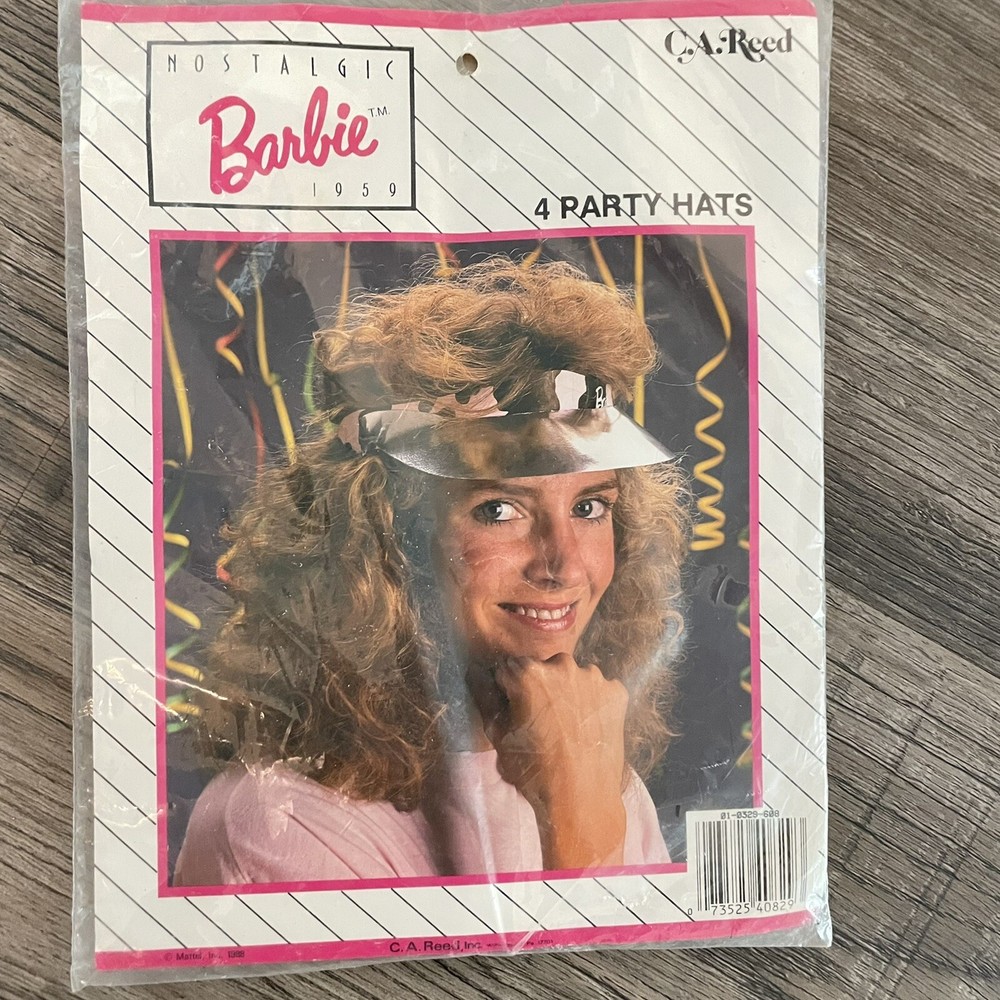 Barbie Mattel Vintage 1988 ‘Nostalgic Party Visors Favors 4ct birthday Hats