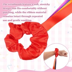 Rainbow Dance Ribbons, Wrist Streamers 6 Pcs & Rainbow Mix Set