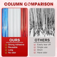 3 Pack 3.3 x 8.2 ft Red White and Blue Foil Fringe 33 Red White and Blue