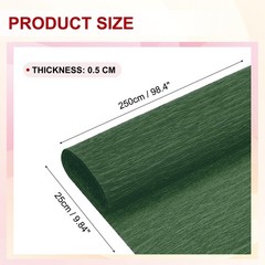 Dark Green Crepe Paper Roll 8.2ft Long 9.84 Inch Wide Wedding Festival Decor