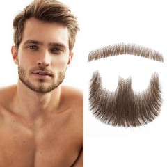 Fake Goatee Beard, Mustache, Full Hand Tied Human Hair, Realistic Fake Facial…