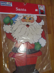 1990 Santa Stand Up Decoration Paper Fantasies Completely Assembled NIP
