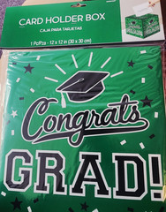 Amscan Graduation 12×12 Card Box Grad Party Available in Red Green or Purple