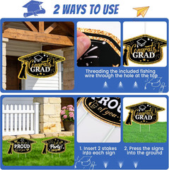 13Pcs Graduation Yard Signs Class of 2026 Large Congrats Grad Sign with Stakes &