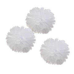12 PCS 12 Inch White Tissue Pom Poms DIY Hanging Paper Flowers Party Decor