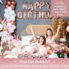 Stunning 71-Piece Rose Gold Birthday Decoration Set for Elegant Celebrations