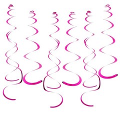 30 PCS Party Swirl Decorations Hot Pink Shinny Foil Hanging Swirl Decorations…