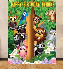 Jungle Animals Kids Background Backdrop Scene Setter Print Graphic Personalised