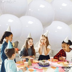 , White Mylar Balloons – 22 Inch, Pack of 6 | Round White Foil Balloons for B…