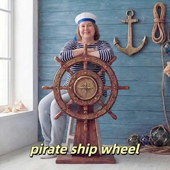 NYMICL Pirate Ship Steering Wheel Nautical Party Decorations Antique Brown