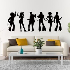 Motiskyy 12 Pcs Disco Dance Silhouettes Cutouts Large Retro Removable PVC Wal…