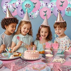 146pcs Meimaid Birthday Decorations Tableware Set, Baby Shower Decorations