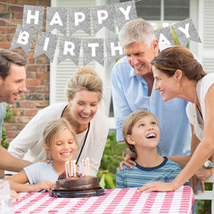 Silver Happy Birthday Banner Happy Birthday Sign for Backdrop Silver Birthday De