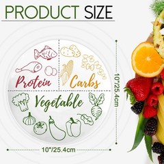 Viynran Portion Control Plate – 10 Inch Melamine Dinner 10 inch, 1-Pack