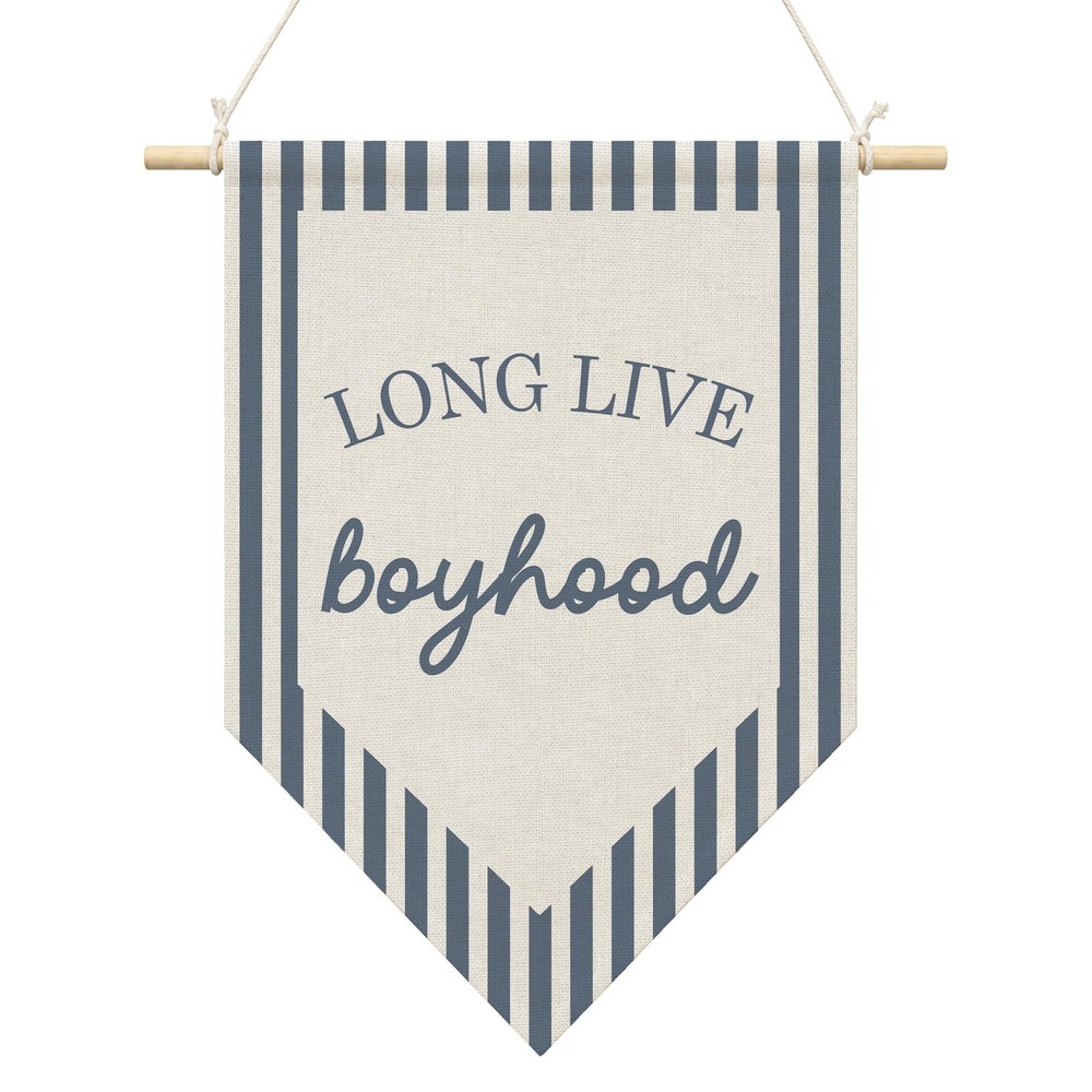 Boys Room Wall Art Decor, Long Live Boyhood Hanging Pennant Flag, Boy Nursery…
