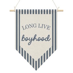 Boys Room Wall Art Decor, Long Live Boyhood Hanging Pennant Flag, Boy Nursery…