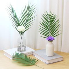 CCINEE 12 PCS Artificial Palm Leaves, Assorted Sizes Faux Large A-green