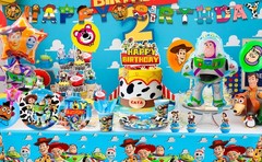 Toy Story Party Decoration Tableware Supplies Set Napkin Balloon Plates Backdrop
