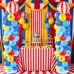 Carnival Balloon Column Stand Kit Carnival Theme Party Decorations with 123 C…