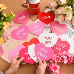 60 PCS 6 Inch Large Heart Cutouts Paper Conversation Hearts Pink Gradient DIY