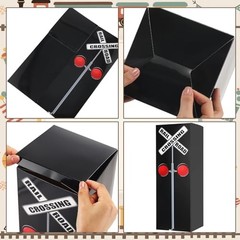 2 Pcs Train Party Decorations 17 Inch Railroad Crossing Sign Track Classic