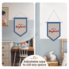 Long Live Boyhood Pennant Flag Banner, Boys Room Decor, Vintage Playroom Wall…